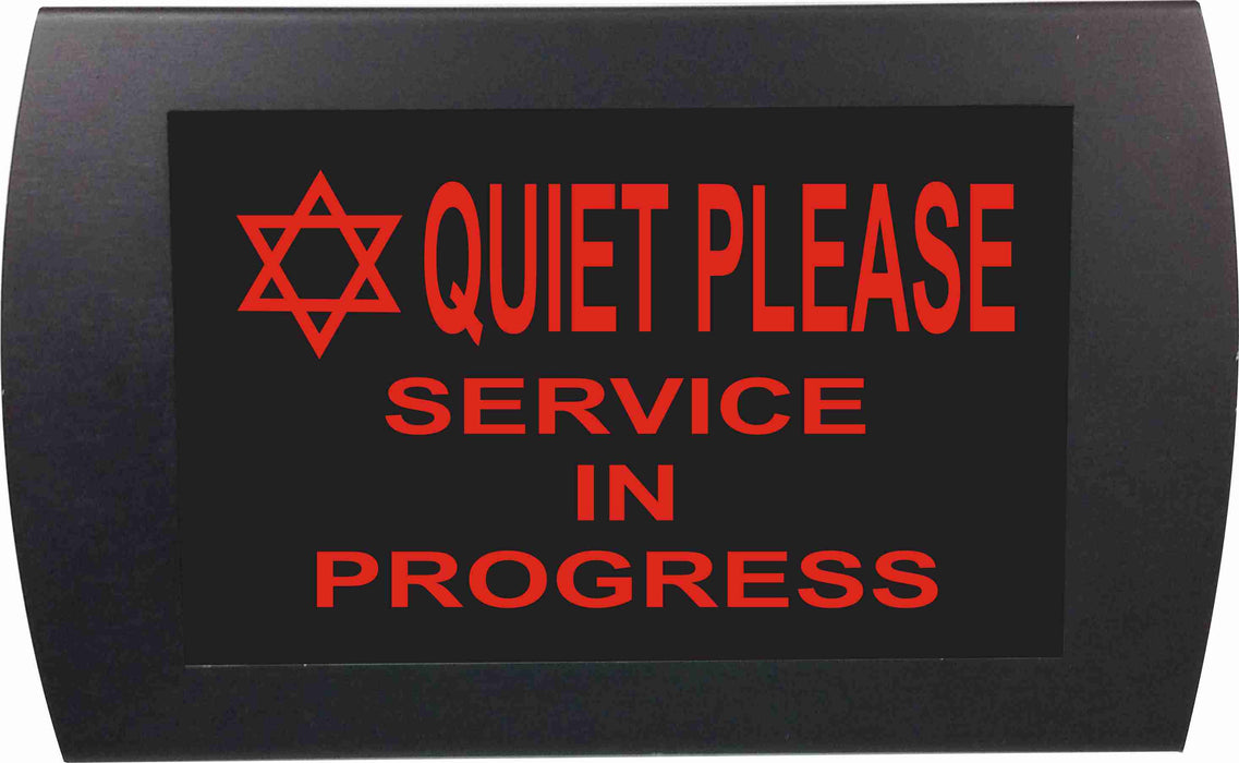 AMERICAN RECORDER - "QUIET PLEASE SERVICE IN PROGRESS" with Star of David LED Lighted Sign - AMERICAN RECORDER TECHNOLOGIES, INC.