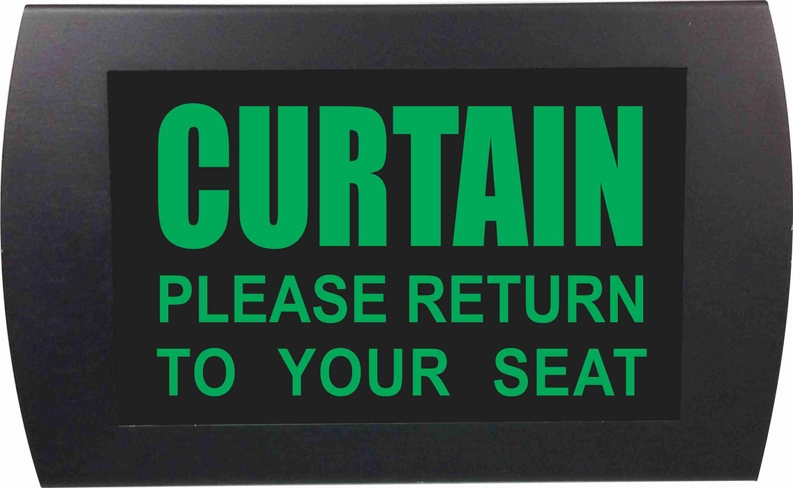 AMERICAN RECORDER - "CURTAIN Please Return to Your Seat" LED Lighted Sign - AMERICAN RECORDER TECHNOLOGIES, INC.