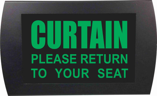 AMERICAN RECORDER - "CURTAIN Please Return to Your Seat" LED Lighted Sign - AMERICAN RECORDER TECHNOLOGIES, INC.