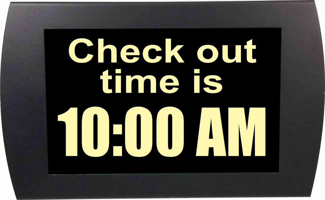 AMERICAN RECORDER - "CHECK OUT TIME" LED Lighted Sign - AMERICAN RECORDER TECHNOLOGIES, INC.