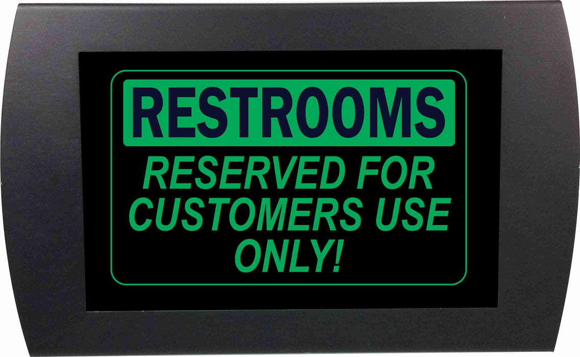 AMERICAN RECORDER - "RESTROOMS Reserved for Customers Use Only" LED Lighted Sign - AMERICAN RECORDER TECHNOLOGIES, INC.