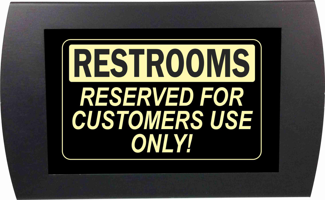 AMERICAN RECORDER - "RESTROOMS Reserved for Customers Use Only" LED Lighted Sign - AMERICAN RECORDER TECHNOLOGIES, INC.