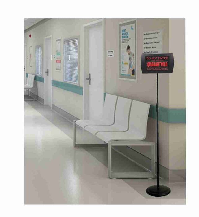 AMERICAN RECORDER - "DO NOT ENTER - QUARANTINED" LED Lighted Sign with Floor Stand - AMERICAN RECORDER TECHNOLOGIES, INC.