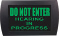 AMERICAN RECORDER - "DO NOT ENTER - HEARING IN PROGRESS" LED Lighted Sign - AMERICAN RECORDER TECHNOLOGIES, INC.