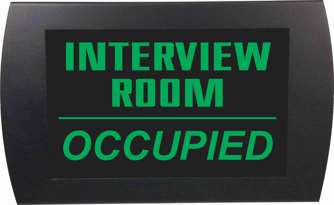 AMERICAN RECORDER "INTERVIEW ROOM OCCUPIED" - LED Lighted Sign - AMERICAN RECORDER TECHNOLOGIES, INC.