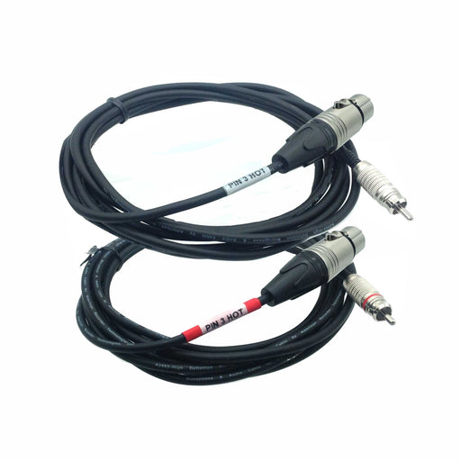 XLR Female with Pin 3 Hot to RCA Male Audio Cables - Pair - AMERICAN RECORDER TECHNOLOGIES, INC.