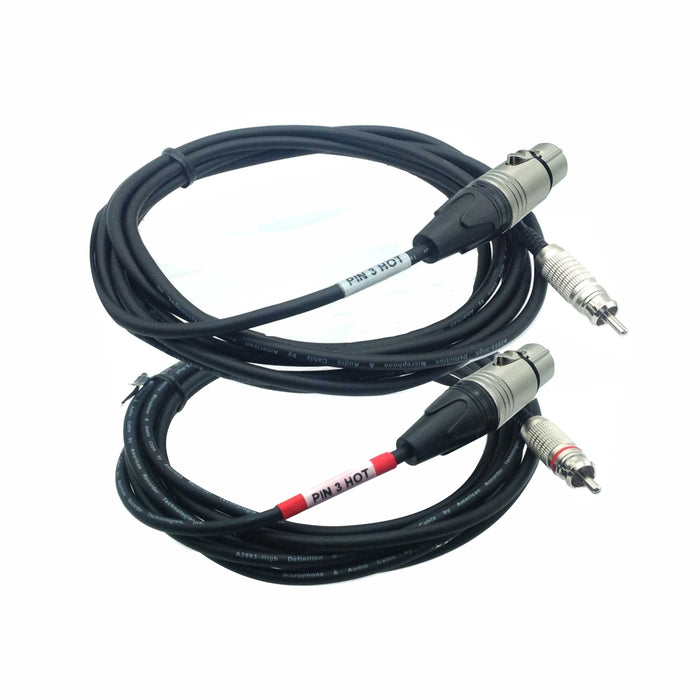 XLR Female with Pin 3 Hot to RCA Male Audio Cables - Pair — AMERICAN  RECORDER TECHNOLOGIES, INC.