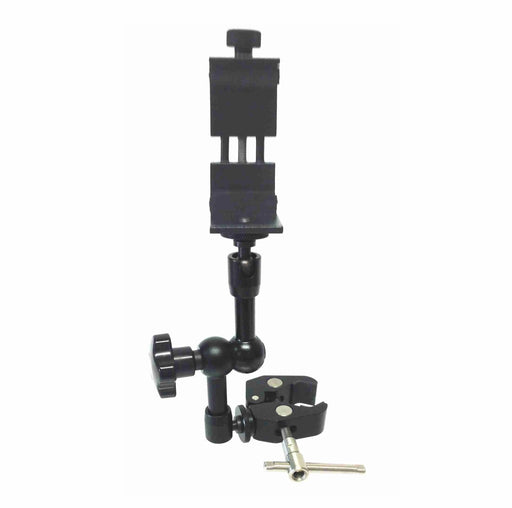 SMART BRACKET Pole Mount Clamp with 7" One-Knob Adjustable Arm + Phone Mount - AMERICAN RECORDER TECHNOLOGIES, INC.