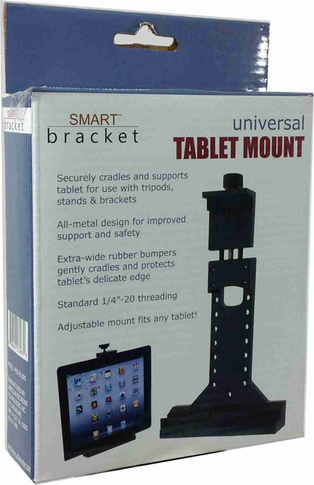 SMART BRACKET Machined Aluminum Tablet Mount with dual 1/4"-20 thread holes - AMERICAN RECORDER TECHNOLOGIES, INC.