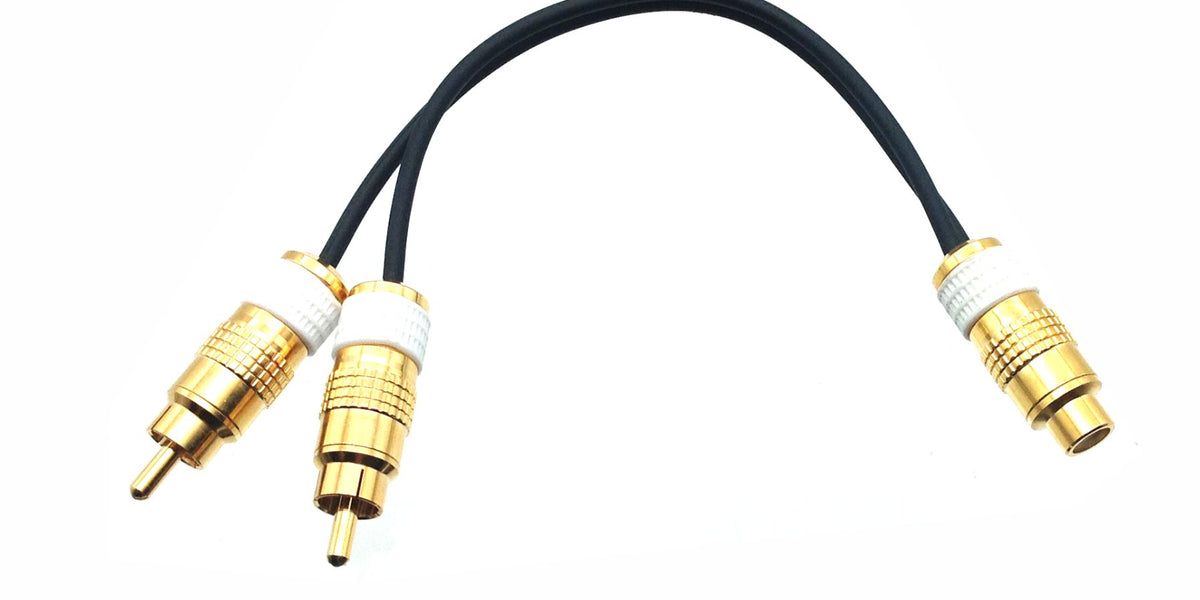 AMERICAN RECORDER RCA Female to Dual RCA Male Y Cable with Metal