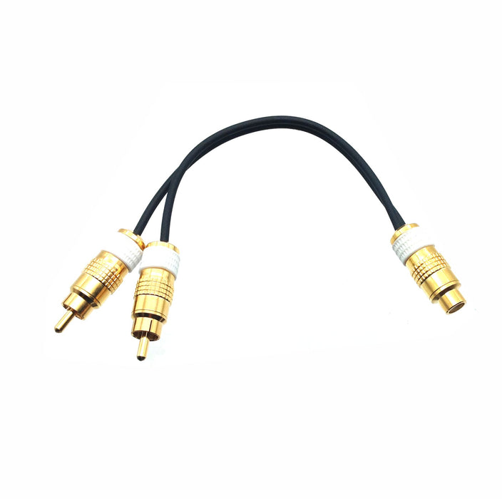 Audio cable with 3.5mm male jack and two female RCA connectors