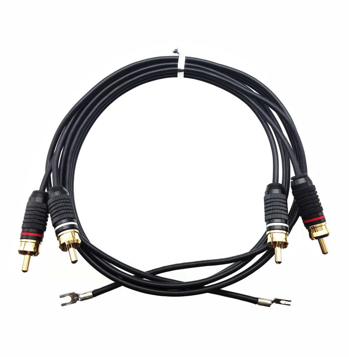 Turntable Cable RCA to RCA with Ground Lugs - AMERICAN RECORDER TECHNOLOGIES, INC.