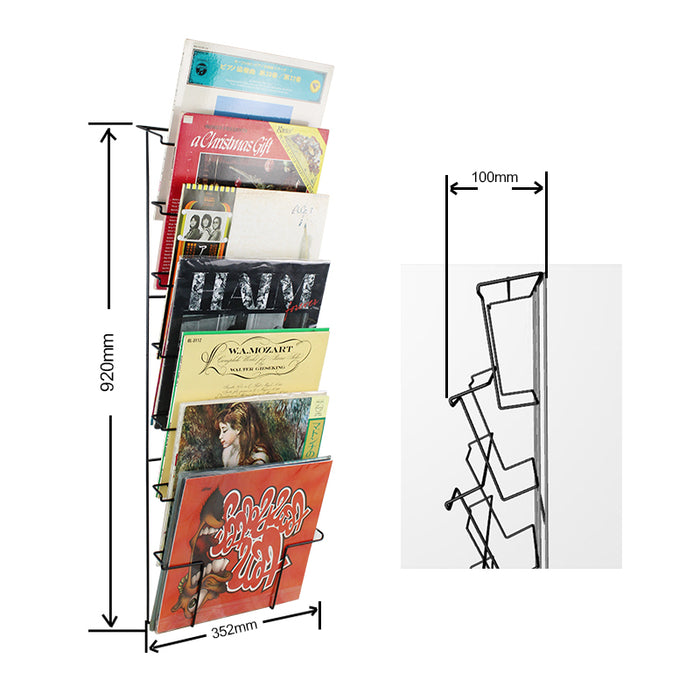 Wall Mount Vinyl Disc LP Record Wire Rack Holder - 2 Pack