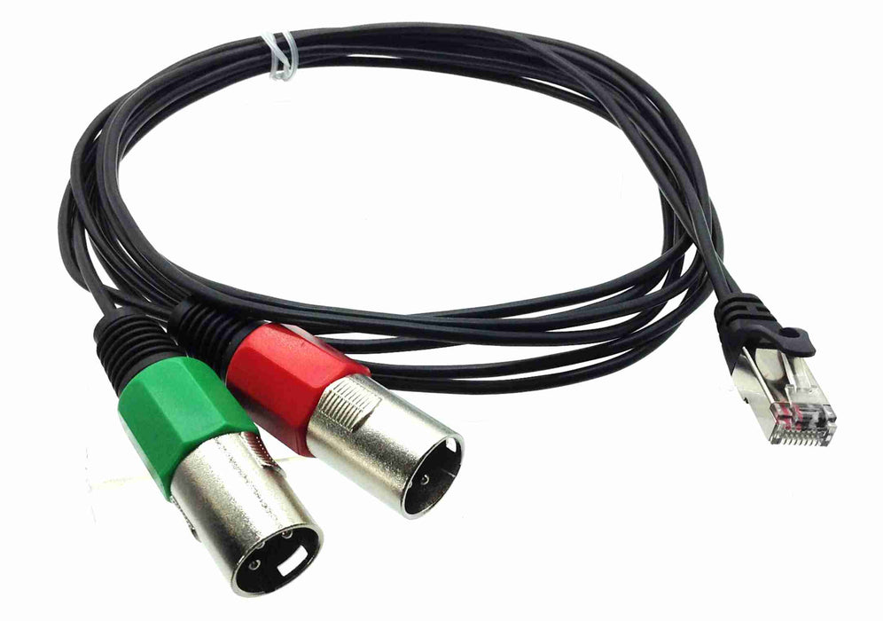 RJ45 (male) to Dual XLR (male) Cable for AXIA - 6 feet - AMERICAN RECORDER TECHNOLOGIES, INC.