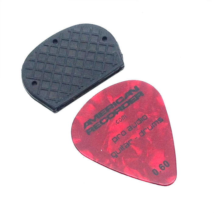 Celluloid  Guitar Pick with Removable Dynamic Knurl Rubber Grip - AMERICAN RECORDER TECHNOLOGIES, INC.