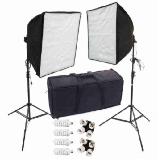 Zumm Photo DELUXE DUAL 20" SOFTBOX KIT with 4 CFL BULBS AND STANDS - AMERICAN RECORDER TECHNOLOGIES, INC.