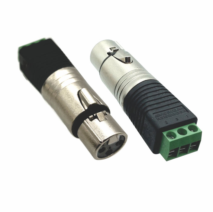 3 Pin Female XLR to Screw Terminal Adapter - AMERICAN RECORDER TECHNOLOGIES, INC.