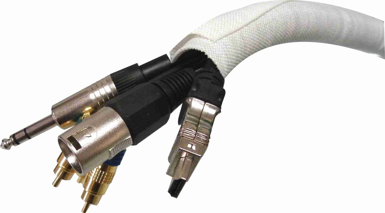 1 inch SNAKESKIN Wire & Cable Cover - White - 100 feet pack - AMERICAN RECORDER TECHNOLOGIES, INC.