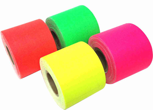 AMERICAN RECORDER 2" x 8 yard ASSORTED NEON COLORS - ORANGE, PINK, GREEN, YELLOW - 4 Pack - AMERICAN RECORDER TECHNOLOGIES, INC.