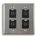 Dual Gang Stainless Steel Wall Plates with Four XLR Female - AMERICAN RECORDER TECHNOLOGIES, INC.