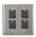 Dual Gang Stainless Steel Wall Plates with Four TRS Female - AMERICAN RECORDER TECHNOLOGIES, INC.