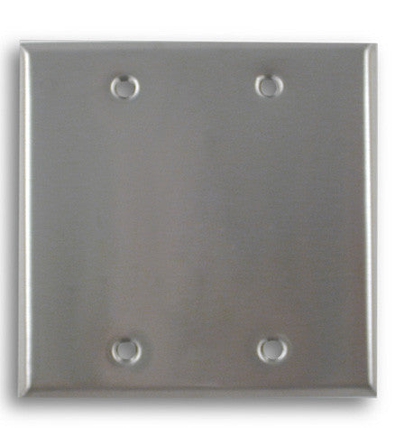 Blank Dual Gang Blank Stainless Steel Wall Plate - AMERICAN RECORDER TECHNOLOGIES, INC.