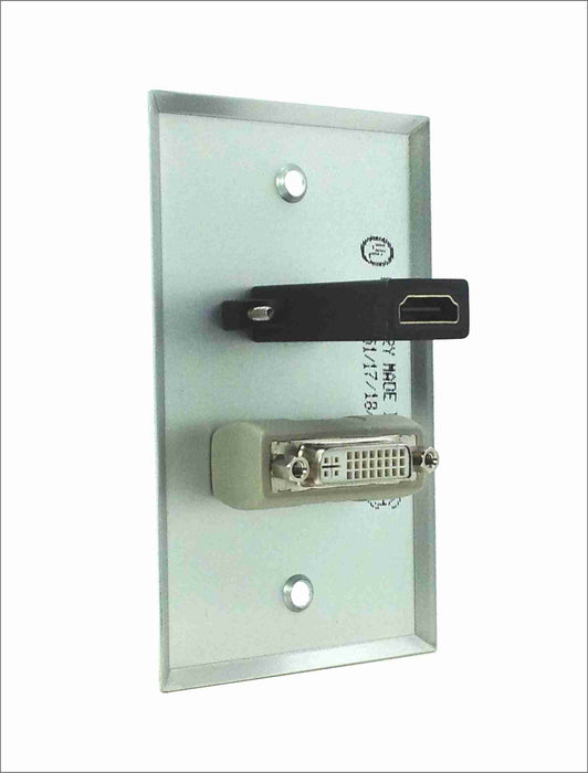 Single Gang HDMI + DVI-D Aluminum Wall Plate - AMERICAN RECORDER TECHNOLOGIES, INC.