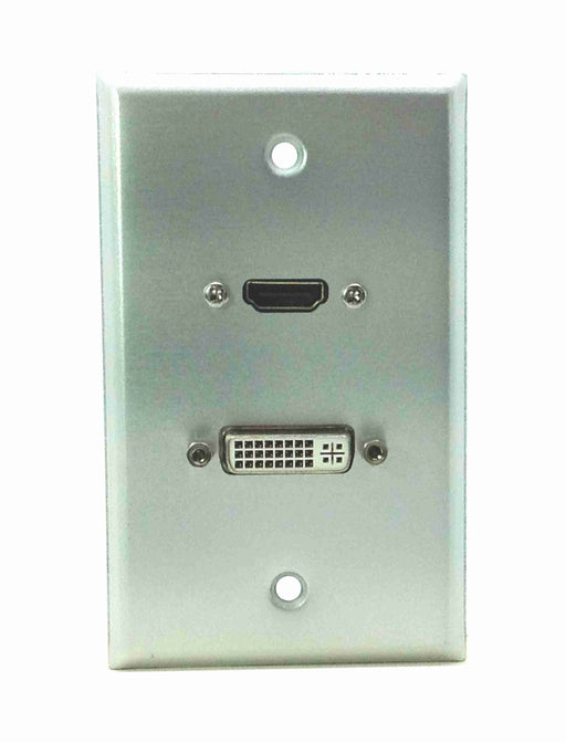 Single Gang HDMI + DVI-D Aluminum Wall Plate - AMERICAN RECORDER TECHNOLOGIES, INC.