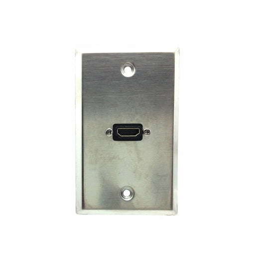 Single Gang HDMI Stainless Steel Wall Plate - Natural - AMERICAN RECORDER TECHNOLOGIES, INC.
