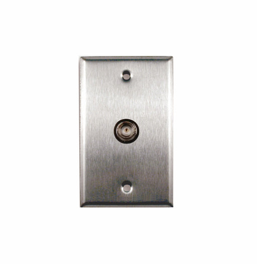 AMERICAN RECORDER Single Gang, Stainless Steel Wall Plate with BNC Female - AMERICAN RECORDER TECHNOLOGIES, INC.
